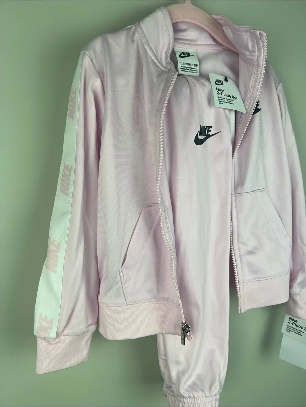 Nike Kids Light Pink Track Jacket and Pants Set